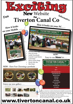 News: Exciting New Website for Tiverton Canal Co